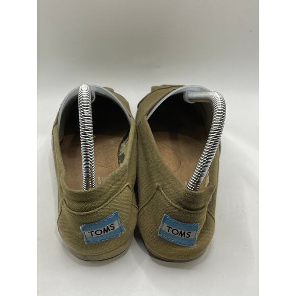 TOMS Women's Olive Green Classic Slip-On Round-Toe Alpargata Canvas Shoes SZ 7 - Picture 3 of 9